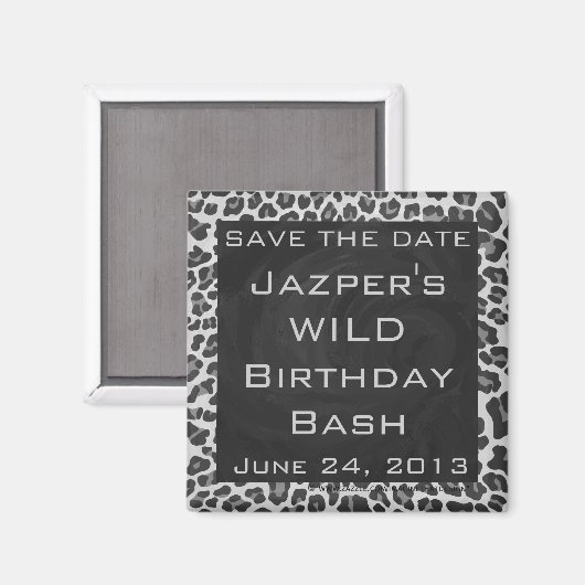 Monogram zwart-wit afdrukken magneet (Voorkant / Achterkant)