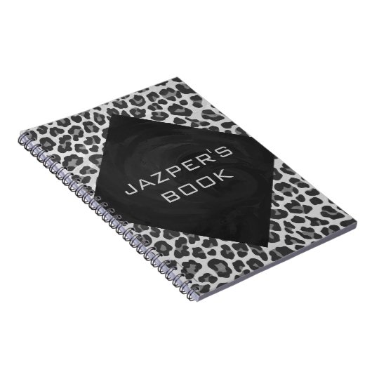 Monogram zwart-wit afdrukken notitieboek (Rechterzijde)