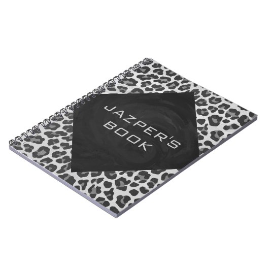 Monogram zwart-wit afdrukken notitieboek (Linkerzijde)