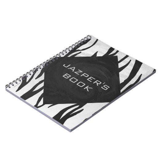 Monogram - zwart-wit afdrukken notitieboek (Linkerzijde)