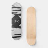 Monogram - zwart-wit afdrukken skateboard (Voorkant)