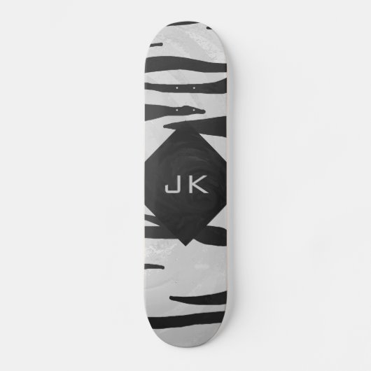 Monogram - zwart-wit afdrukken skateboard (Voorkant)