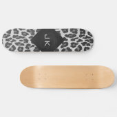 Monogram zwart-wit afdrukken skateboard (Horizontaal)