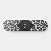 Monogram zwart-wit afdrukken skateboard (Horizontaal)