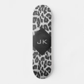 Monogram zwart-wit afdrukken skateboard (Voorkant)