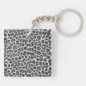 Monogram zwart-wit afdrukken sleutelhanger (Achterkant)