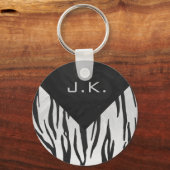 Monogram - zwart-wit afdrukken sleutelhanger (Voorkant)