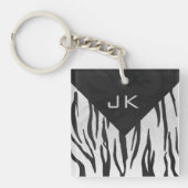 Monogram - zwart-wit afdrukken sleutelhanger (Voorkant)