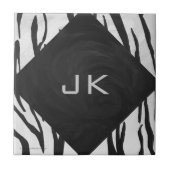 Monogram - zwart-wit afdrukken tegeltje (Voorkant)