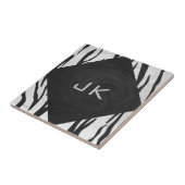 Monogram - zwart-wit afdrukken tegeltje (Zijkant)