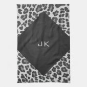 Monogram zwart-wit afdrukken theedoek (Verticaal)