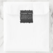 Monogram - zwart-wit afdrukken vierkante sticker (Tas)