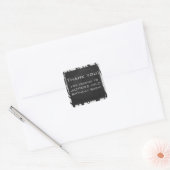 Monogram - zwart-wit afdrukken vierkante sticker (Envelop)