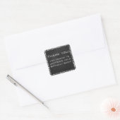Monogram zwart-wit afdrukken vierkante sticker (Envelop)