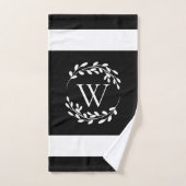 Monogram zwart-wit bad handdoek (Handdoek)