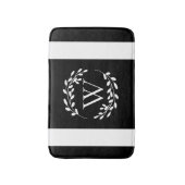 Monogram zwart-wit badmat (Voorkant Verticaal)