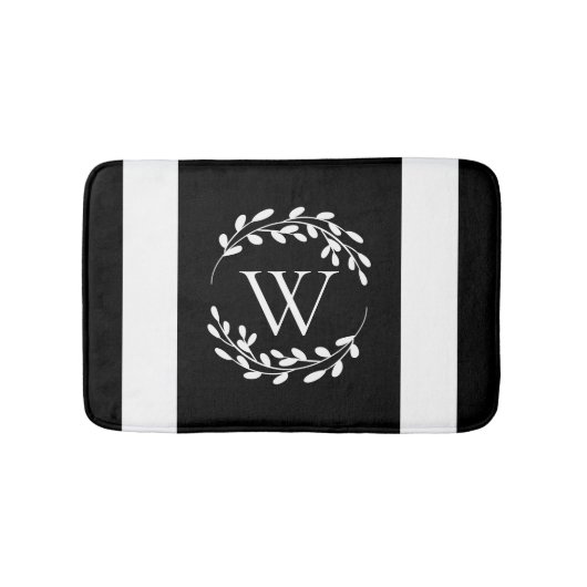 Monogram zwart-wit badmat (Voorkant)