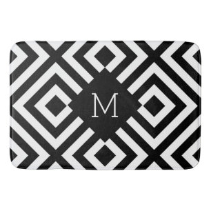 Monogram zwart-wit badmat