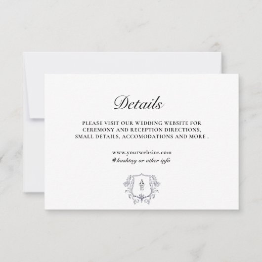 Monogram Zwart & Wit Bijlagekaart Kaart (Voorkant)