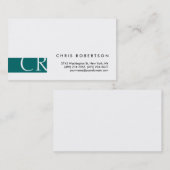 Monogram Zwart wit Blauw Groen Visitekaartje (Voorkant / Achterkant)