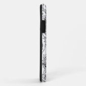 Monogram zwart-wit bloempatroon Case-Mate iPhone case (Achterkant/rechts)