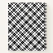 Monogram Zwart Wit Buffalo Plakte Girly Script Notitieboek (Achterkant)
