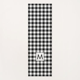 Monogram zwart-wit buffel check patroon yogamat