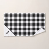 Monogram zwart wit buffel geruite patroon bad handdoek (Handdoek)