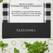 Monogram zwart wit buffelgingham plaid theedoek (Gevouwen)