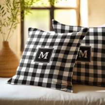 Monogram zwart-wit buffelplaid