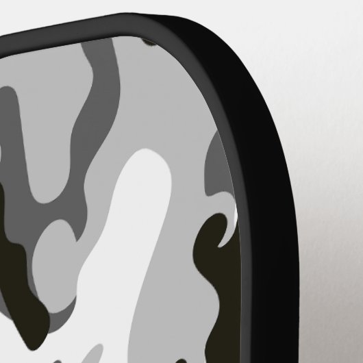 Monogram zwart-wit Camouflage Pattern Pickleball Paddle (Links Detail)