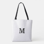 Monogram zwart-wit Canvas tas voor bruidsmeisje (Achterkant)