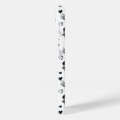 Monogram Zwart-wit Cartoon Kippen Case-Mate iPhone Case (Achterkant / Links)