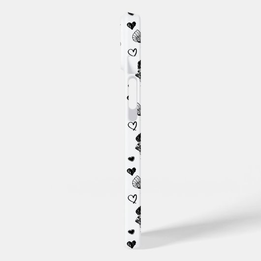 Monogram Zwart-wit Cartoon Kippen Case-Mate iPhone Case (Achterkant / Links)