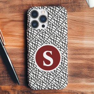 Monogram zwart-wit iPhone 16 pro max hoesje