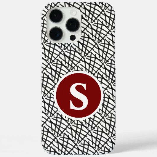 Monogram zwart-wit Case-Mate iPhone case (Achterkant)