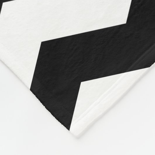 Monogram zwart-wit Chevron-ontwerp Fleece Deken (Hoek)