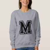 Monogram Zwart Wit College Initiaal M Trui (Voorkant)