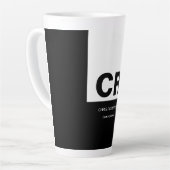 Monogram Zwart Wit Creëer Custom Gift Latte Mok (Linkerhoek)