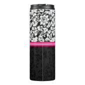 Monogram zwart-wit damast thermosbeker (Achterkant)