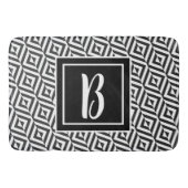 Monogram Zwart & Wit Diamant Patroon Badmat (Voorkant)