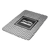 Monogram zwart-wit diamantpatroon badmat (Gekanteld)