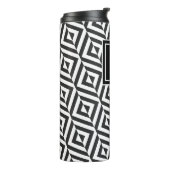 Monogram zwart-wit diamantpatroon thermosbeker (Gedraaid links)