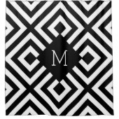Monogram zwart-wit douchegordijn (Voorkant)