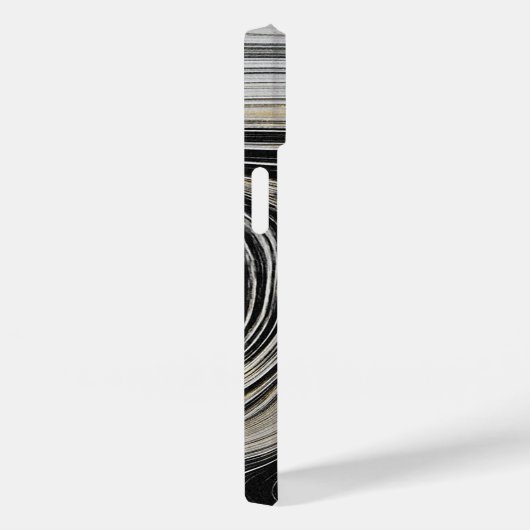 Monogram zwart-wit en goudfaux Agate Star Shine Case-Mate iPhone Case (Achterkant / Rechts)