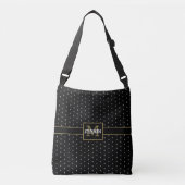 Monogram zwart-wit en goudflespatroon crossbody tas (Voorkant)