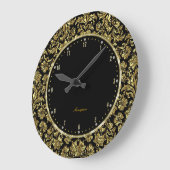 Monogram zwart-wit en goudkleur grote klok (Hoek)