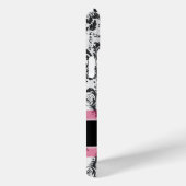 Monogram zwart-wit en roze grijpdruk Case-Mate iPhone case (Achterkant / Rechts)