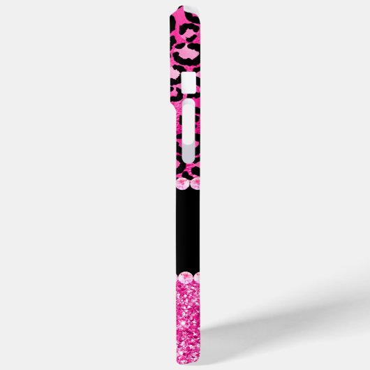 Monogram zwart-wit en warm-roze lam Case-Mate iPhone case (Achterkant / Links)