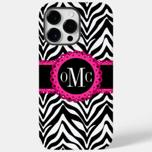 Monogram zwart-wit en zwart-wit afdrukken Roze kan Case-Mate iPhone Case